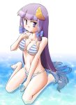  1girl arnest bikini blush long_hair patchouli_knowledge purple_hair solo swimsuit touhou violet_eyes 