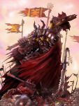 axe butcherboy cape chaos corpse flag highres mace space_marine sword warhammer_40k weapon 