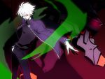  1boy eva_06 kagio_(muinyakurumi) nagisa_kaworu neon_genesis_evangelion outstretched_arm red_eyes solo white_hair 