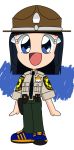  1girl aoki_reika blue_eyes campaign_hat copyright_request holster necktie police police_badge police_uniform precure schneider_(sierra-77) smile_precure! uniform 
