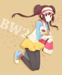  1girl blue_eyes mei_(pokemon) pantyhose pokemon pokemon_(game) pokemon_bw2 skirt visor_cap 