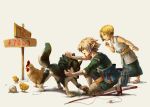  bird blue_eyes chick chicken colin earrings fishing_rod jewelry link link_(wolf) nintendo oocca pointy_ears smile the_legend_of_zelda time_paradox twilight_princess wolf yayayakai 