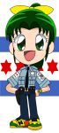  1girl chicago_police_department green_eyes green_hair midorikawa_nao necktie police police_badge police_uniform precure schneider_(sierra-77) smile_precure! uniform watch 