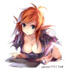  1girl breasts cleavage elf fethaer pointy_ears solo warcraft windforcelan world_of_warcraft 