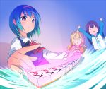  3girls akama_zenta board_game crossover little_busters!! mahjong minami-ke minami_chiaki minami_kana multiple_girls nishizono_mio 