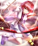  1girl drum hizagawa_rau horikawa_raiko instrument lightning necktie red_eyes redhead short_hair solo touhou 