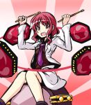  1girl drum drum_set drumsticks horikawa_raiko ichimi instrument red_eyes redhead short_hair touhou 