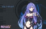  1girl blush bodysuit breasts choujigen_game_neptune cleavage earrings gloves highres iris_heart jewelry kami_jigen_game_neptune_v long_hair purple_hair red_eyes smile tagme tsunako wallpaper 