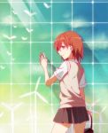  brown_eyes brown_hair misaka_imouto school_uniform skirt to_aru_kagaku_no_railgun to_aru_majutsu_no_index zarutsu 