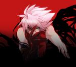  blazblue claws darkness glowing glowing_eye heterochromia ragna_the_bloodedge red silver_hair 