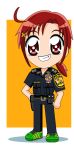  1girl female highres hino_akane police police_badge police_uniform precure red_eyes redhead schneider_(sierra-77) smile_precure! solo uniform 