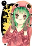  1girl colored gloves green_hair gumi looking_at_viewer smile solo vocaloid wakatsuki_you 