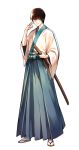  1boy bokken brown_hair gintama glasses japanese_clothes masa_ashe shimura_shinpachi solo sword weapon wooden_sword 