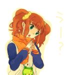  giga green_eyes idolmaster jacket long_hair orange_hair scarf takatsuki_yayoi twintails 