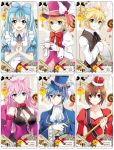  alice_in_musicland_(vocaloid) animal_ears blue_eyes cat_ears cat_tail cheshire_cat cup hat hatsune_miku kagamine_len kagamine_rin kaito long_hair mad_hatter megurine_luka meiko open_mouth pink_hair short_hair smile tail teacup 