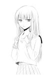 1girl long_hair looking_at_viewer monochrome simple_background solo sui_(camellia) white_background 