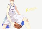 1boy basketball basketball_uniform blonde_hair character_name kise_ryouta kuroko_no_basuke sara666 solo sportswear yellow_eyes 