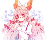  1girl bow crying crying_with_eyes_open flower fujiwara_no_mokou hair_bow hair_ribbon long_hair noose red_eyes ribbon silver_hair solo suspenders tears touhou wan_mame 