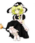  1girl black_dress blonde_hair broom dress hat kirisame_marisa lowres official_art oota_jun&#039;ya solo the_embodiment_of_scarlet_devil touhou witch witch_hat 