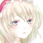  1girl alice_margatroid blonde_hair blue_eyes blush hairband looking_at_viewer short_hair simple_background solo sui_(camellia) touhou white_background 