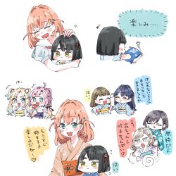  6+girls :3 :d ^^^ ^_^ ahoge anyoji_hime anyoji_hime_(hokkoku_hanabi) aqua_kimono asa_no_ha_(pattern) black_hair black_ribbon blue_eyes blue_kimono blunt_bangs blunt_ends bob_cut braid brown_hair center-flap_bangs ceras_yanagida_lilienfeld ceras_yanagida_lilienfeld_(hokkoku_hanabi) cerise_bouquet closed_eyes closed_mouth clothes_hanger colored_speech_bubble dollchestra dress edel_note eighth_note flower flower_knot flying_sweatdrops green_eyes grey_hair hair_flower hair_ornament hair_ribbon half_up_braid half_updo hasu_no_sora_school_uniform heart heart_ahoge highres hinoshita_kaho hinoshita_kaho_(hokkoku_hanabi) holding holding_back holding_clothes_hanger japanese_clothes jitome kachimachi_kosuzu kachimachi_kosuzu_(hokkoku_hanabi) katsuragi_izumi katsuragi_izumi_(hokkoku_hanabi) kimono link!_like!_love_live! long_sleeves love_live! medium_hair mira-cra_park! momose_ginko momose_ginko_(hokkoku_hanabi) moso_(expect66) multi-tied_hair multiple_girls murano_sayaka murano_sayaka_(hokkoku_hanabi) musical_note neckerchief obi obijime official_alternate_costume open_mouth orange_hair osawa_rurino osawa_rurino_(hokkoku_hanabi) pink_hair ponytail red_neckerchief ribbon sailor_collar sailor_dress sash school_uniform short_eyebrows short_hair side_ahoge side_braids smile speech_bubble spoken_heart striped_clothes striped_kimono summer_uniform thick_eyebrows triangle_hair_ornament two_side_up unworn_kimono vertical-striped_clothes vertical-striped_kimono virtual_youtuber wheel_o_feet white_flower white_kimono white_sailor_collar wolf_cut yellow_neckerchief yellow_sash yukata 