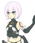  1girl assassin_of_black blue_eyes fate/apocrypha fate_(series) gloves midriff scarf short_hair solo white_hair woodrice 