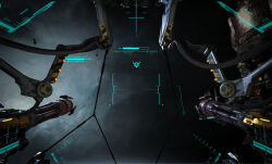  3d autocannon autodesk_3ds_max_(medium) cannon cockpit commentary cup emblem english_text eve:_gunjack eve_online gatling_gun glowing grey_background haoliang_yang heads-up_display highres military_vehicle nebula no_humans outer_ring_excavations_(eve_online) photoshop_(medium) planet pov realistic science_fiction space spacecraft spacecraft_interior starfighter unreal_engine_(medium) user_interface vehicle_interior 