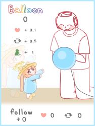  +_+ 1boy 1girl absurdres animal_ears blue_archive blue_dress blunt_bangs blush chibi closed_eyes closed_mouth commentary_request doodle_sensei_(blue_archive) dress english_text hair_bobbles hair_ornament halo hat highres horuhara kindergarten_uniform kneeling korean_commentary like_and_retweet long_hair long_sleeves no_nose orange_hair outstretched_arms pants school_hat sensei_(blue_archive) shirt short_sleeves sleeves_past_wrists slippers sparkling_eyes standing v-shaped_eyebrows very_long_hair yellow_halo yellow_hat yellow_slippers zoom_layer 