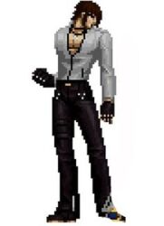  1boy brother brown_hair grey_clothes light_skinned_male m.u.g.e.n male nao nao_kof pixel_art red_eyes taito 