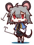 1girl animal_ears blush chibi crystal dowsing_rod grey_hair highres jewelry mouse_ears mouse_tail nazrin nu-nyu open_mouth pendant red_eyes short_hair smile tail touhou