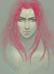  1boy changye diavolo jojo_no_kimyou_na_bouken long_hair pink_hair realistic red_eyes solo 