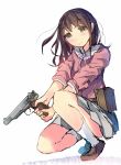  1girl black_hair brown_eyes daito gun long_hair solo tokurei_sochi_dantai_stella_jogakuin_c3_bu weapon 