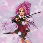  baiken guilty_gear katana pink_hair scar sword weapon yhy03113 