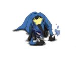  all_fours highres injury looking_up lucario no_humans pokemon pokemon_(creature) red_eyes simple_background solo tagme white_background wink 
