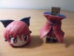  1girl bow cape clay hair_bow headless highres long_sleeves photo red_eyes redhead sekibanki short_hair skirt solo touhou usb 