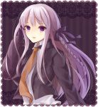  1girl braid dangan_ronpa hair_ribbon kirigiri_kyouko long_hair necktie puracotte purple_hair ribbon school_uniform single_braid solo violet_eyes 