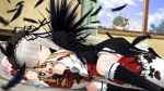  blush dakimakura_(object) dress eyepatch haribote_(tarao) kanaria kirakishou long_hair multiple_girls pillow rozen_maiden shinku silver_hair suigintou wings 