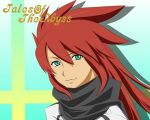  1boy green_eyes long_hair luke_fon_fabre red_hair scarf spoilers tales_of_(series) tales_of_the_abyss 