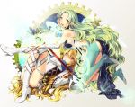  ass bare_shoulders blonde_hair gradient_hair green_hair high_heels maruishi milla_maxwell multicolored_hair muse_(tales_of_xillia) pointy_ears red_eyes tales_of_(series) tales_of_xillia tales_of_xillia_2 yellow_eyes 
