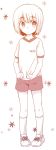  1boy armin_arlert blush flower gym_uniform marimo_danshaku monochrome shingeki_no_kyojin short_hair shorts socks solo 