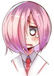  blush hair_over_one_eye hato_haru motouchi_naruka necktie pink_hair portrait saki school_uniform short_hair tears 