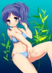  1girl aikatsu! bikini blue_eyes blue_hair kiriya_aoi kuga_eito long_hair side_ponytail solo swimsuit underwater 
