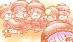  /\/\/\ 6+girls :d blush bowl chibi closed_eyes enriend fourth_wall hammer japanese_clothes kimono long_sleeves looking_at_viewer multiple_girls multiple_persona obi open_mouth purple_hair sash smile sukuna_shinmyoumaru surprised touhou violet_eyes wavy_mouth wide_sleeves 