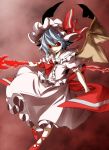  colored dress haruhito hat la-do polearm red_eyes remilia_scarlet short_hair solo spear touhou weapon wings 