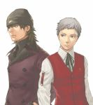  beanie brown_hair hat minato_(robin) persona persona_3 sanada_akihiko school_uniform silver_hair trench_coat trenchcoat 