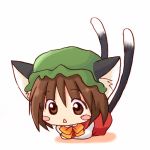  :&lt; animal_ears blush_stickers cat_ears cat_tail chen chibi eijima_moko multiple_tails tail touhou 