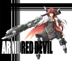  armored_core gun haru-yua head_wings headwings koakuma long_hair red_eyes red_hair redhead rifle touhou weapon wings 