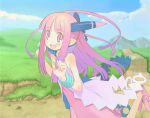  gradient_hair hands milreaf multicolored_hair pink_eyes pointy_ears smile summon_night summon_night_4 tail 