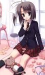  black_hair blazer candy fang muririn ootori_naru oretachi_ni_tsubasa_wa_nai school_uniform side_ponytail stuffed_animal stuffed_toy 