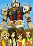  akiyama_mio crossover eijima_moko gundam highres hirasawa_yui k-on! kotobuki_tsumugi mecha mobile_suit_gundam rx-78-2 tainaka_ritsu 